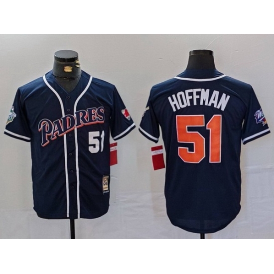 Men San Diego Padres 51 Trevor Hoffman Navy 1998 World Series Cool Base Stitched Baseball Jersey Men San Diego Padres 51 Trevor Hoffman Navy 1998 World Series Cool Base Stitched Baseball Jersey