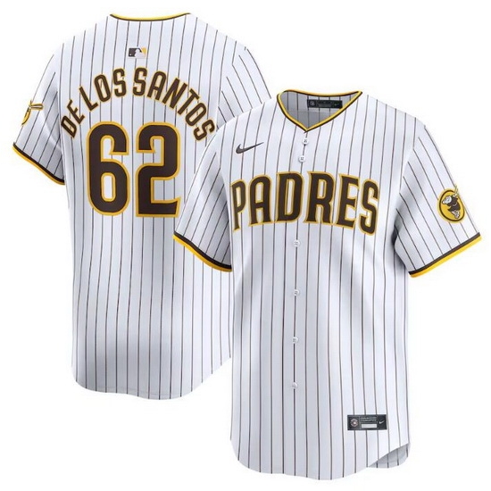Men San Diego Padres 62 Enyel De Los Santos White 2024 Home Limited Stitched Baseball Jersey Men San Diego Padres 62 Enyel De Los Santos White 2024 Home Limited Stitched Baseball Jersey