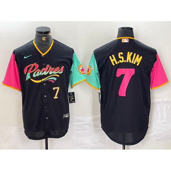 Men San Diego Padres 7 Ha Seong Kim Black City Connect Cool Base Stitched Baseball Jersey 1 Men San Diego Padres 7 Ha Seong Kim Black City Connect Cool Base Stitched Baseball Jersey 1
