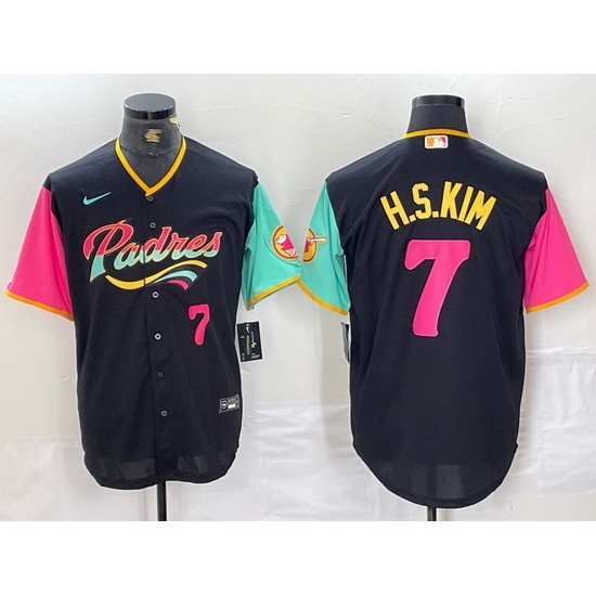 Men San Diego Padres 7 Ha Seong Kim Black City Connect Cool Base Stitched Baseball Jersey 2 Men San Diego Padres 7 Ha Seong Kim Black City Connect Cool Base Stitched Baseball Jersey 2