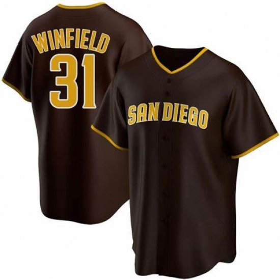 Men San Diego Padres Dave Winfield Brown Stitched Cool Base Jersey Men San Diego Padres Dave Winfield Brown Stitched Cool Base Jersey