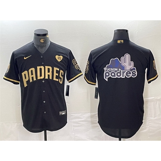 Men San Diego Padres Team Big Logo Black Gold With Patch Cool Base Stitched Baseball Jerseys 1 Men San Diego Padres Team Big Logo Black Gold With Patch Cool Base Stitched Baseball Jerseys 1