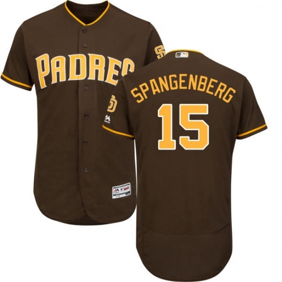 Mens Majestic San Diego Padres 15 Cory Spangenberg Brown Alternate Flex Base Authentic Collection MLB Jersey Mens Majestic San Diego Padres 15 Cory Spangenberg Brown Alternate Flex Base Authentic Collection MLB Jersey
