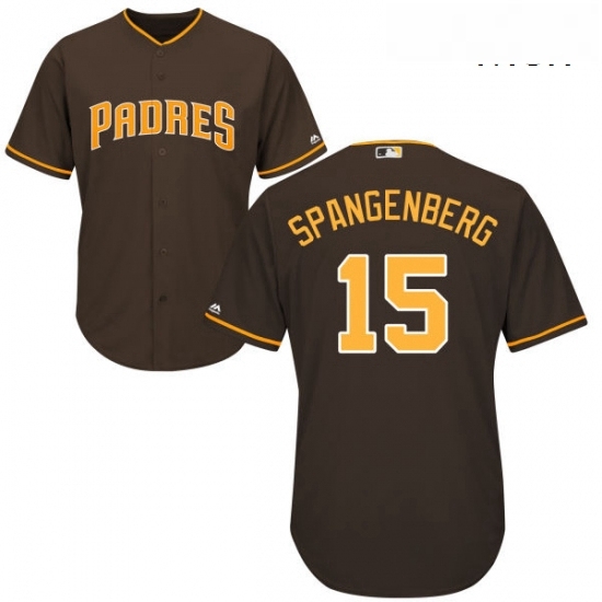 Mens Majestic San Diego Padres 15 Cory Spangenberg Replica Brown Alternate Cool Base MLB Jersey Mens Majestic San Diego Padres 15 Cory Spangenberg Replica Brown Alternate Cool Base MLB Jersey