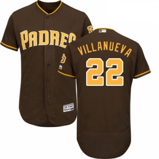 Mens Majestic San Diego Padres 22 Christian Villanueva Brown Alternate Flex Base Authentic Collection MLB Jersey Mens Majestic San Diego Padres 22 Christian Villanueva Brown Alternate Flex Base Authentic Collection MLB Jersey