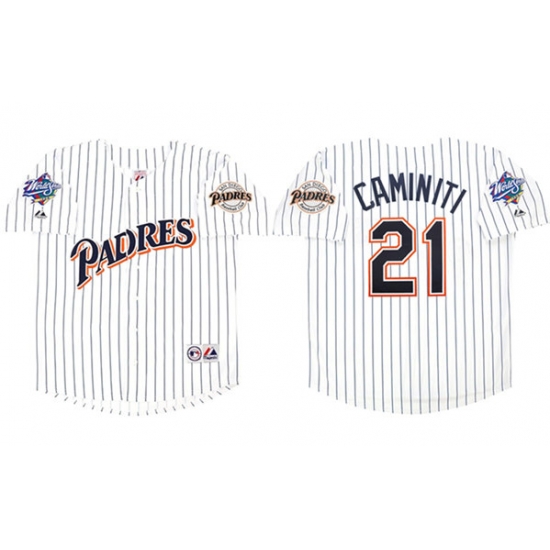 Men's San Diego Padres #21 Ken Caminiti White 1998 World Series Cool Base Stitched Jersey Men's San Diego Padres #21 Ken Caminiti White 1998 World Series Cool Base Stitched Jersey