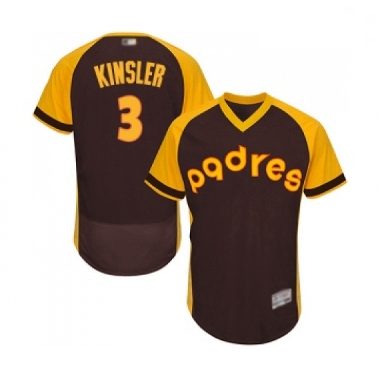 Mens San Diego Padres 3 Ian Kinsler Brown Alternate Cooperstown Authentic Collection MLB Jersey Flex Base Baseb Mens San Diego Padres 3 Ian Kinsler Brown Alternate Cooperstown Authentic Collection MLB Jersey Flex Base Baseb