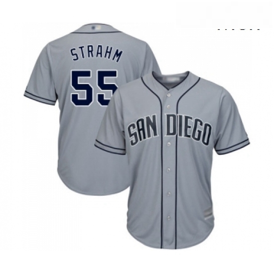Mens San Diego Padres 55 Matt Strahm Replica Grey Road Cool Base Baseball Jersey Mens San Diego Padres 55 Matt Strahm Replica Grey Road Cool Base Baseball Jersey