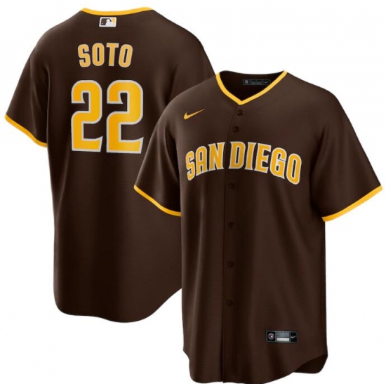 Men's San Diego Padres Juan Soto Nike Brown Road Cool Base Player Jersey Men's San Diego Padres Juan Soto Nike Brown Road Cool Base Player Jersey