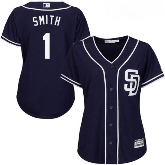 Womens Majestic San Diego Padres 1 Ozzie Smith Replica Navy Blue Alternate 1 Cool Base MLB Jersey Womens Majestic San Diego Padres 1 Ozzie Smith Replica Navy Blue Alternate 1 Cool Base MLB Jersey