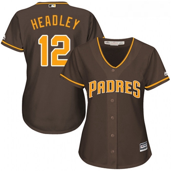 Womens Majestic San Diego Padres 12 Chase Headley Authentic Brown Alternate Cool Base MLB Jersey Womens Majestic San Diego Padres 12 Chase Headley Authentic Brown Alternate Cool Base MLB Jersey