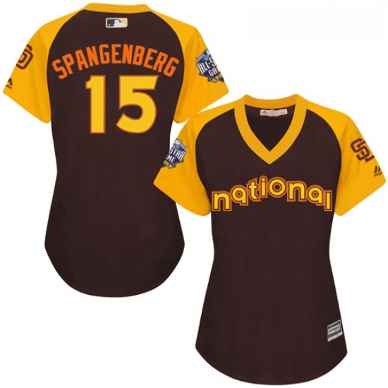 Womens Majestic San Diego Padres 15 Cory Spangenberg Authentic Brown 2016 All Star National League BP Cool Base Cool Base MLB Jersey Womens Majestic San Diego Padres 15 Cory Spangenberg Authentic Brown 2016 All Star National League BP Cool Base Cool Base MLB Jersey