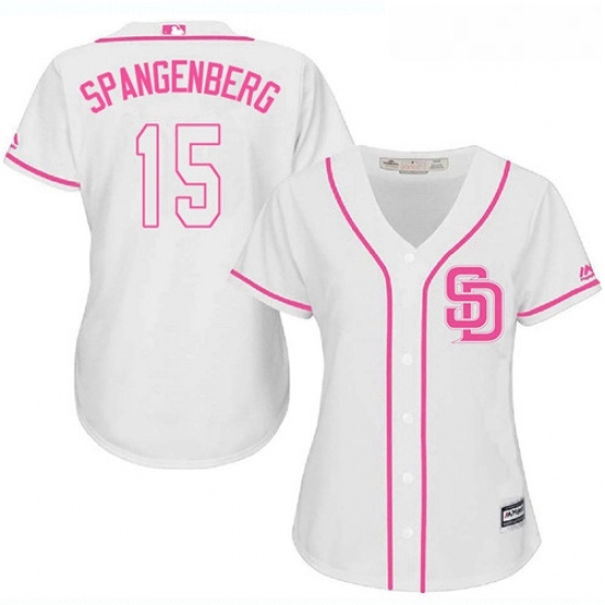 Womens Majestic San Diego Padres 15 Cory Spangenberg Replica White Fashion Cool Base MLB Jersey Womens Majestic San Diego Padres 15 Cory Spangenberg Replica White Fashion Cool Base MLB Jersey
