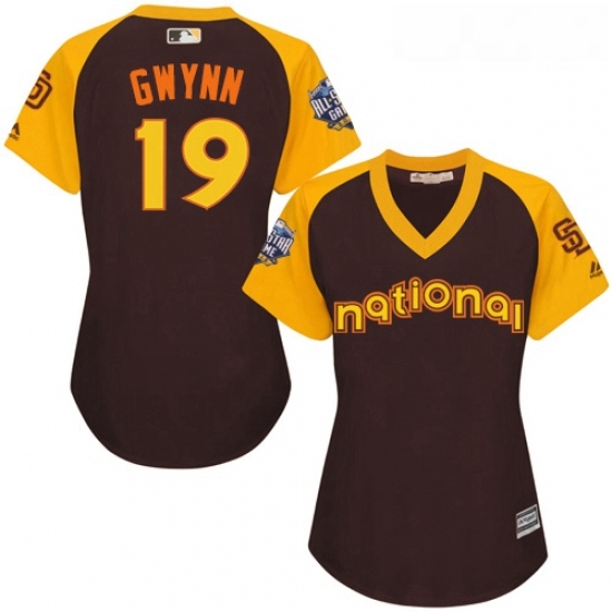 Womens Majestic San Diego Padres 19 Tony Gwynn Authentic Brown 2016 All Star National League BP Cool Base Cool Base MLB Jersey Womens Majestic San Diego Padres 19 Tony Gwynn Authentic Brown 2016 All Star National League BP Cool Base Cool Base MLB Jersey
