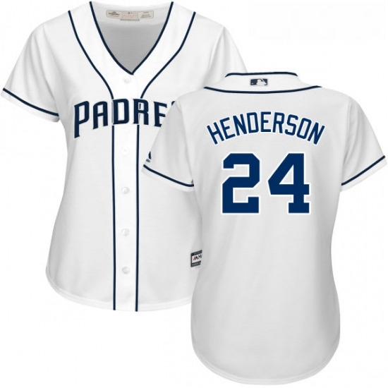 Womens Majestic San Diego Padres 24 Rickey Henderson Authentic White Home Cool Base MLB Jersey Womens Majestic San Diego Padres 24 Rickey Henderson Authentic White Home Cool Base MLB Jersey