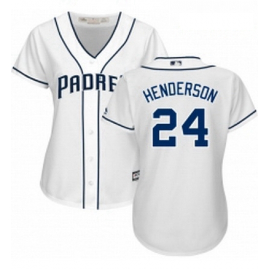 Womens Majestic San Diego Padres 24 Rickey Henderson Replica White Home Cool Base MLB Jersey Womens Majestic San Diego Padres 24 Rickey Henderson Replica White Home Cool Base MLB Jersey