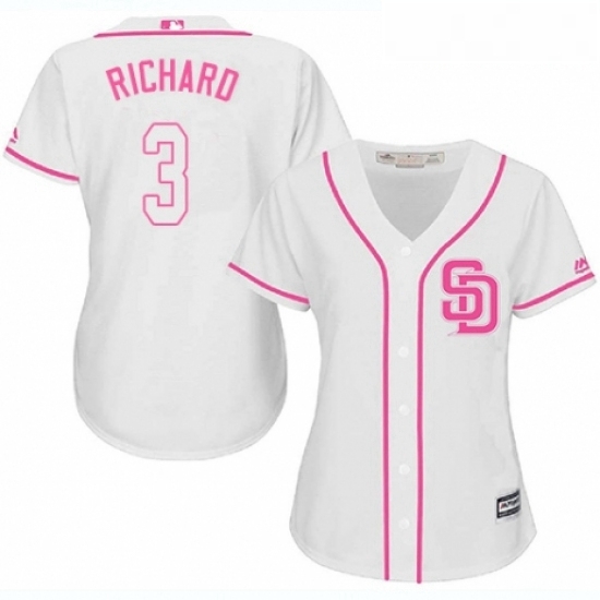 Womens Majestic San Diego Padres 3 Clayton Richard Authentic White Fashion Cool Base MLB Jersey Womens Majestic San Diego Padres 3 Clayton Richard Authentic White Fashion Cool Base MLB Jersey
