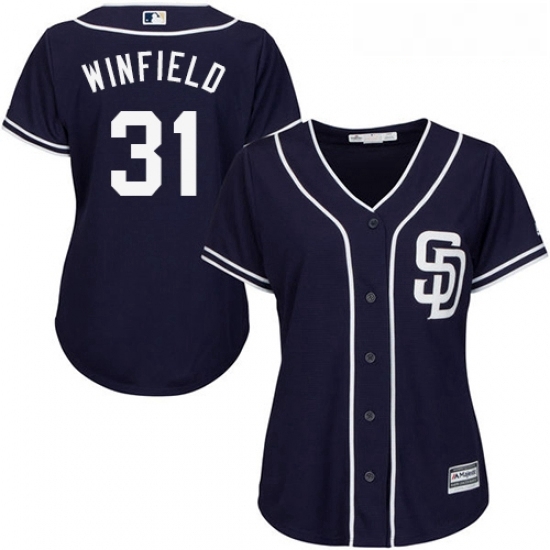 Womens Majestic San Diego Padres 31 Dave Winfield Authentic Navy Blue Alternate 1 Cool Base MLB Jersey Womens Majestic San Diego Padres 31 Dave Winfield Authentic Navy Blue Alternate 1 Cool Base MLB Jersey