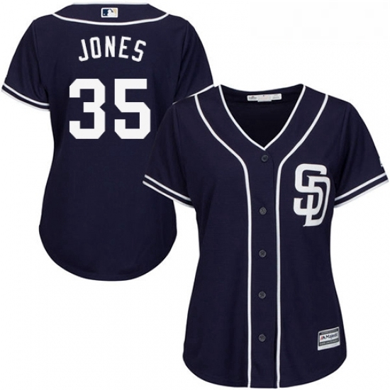 Womens Majestic San Diego Padres 35 Randy Jones Authentic Navy Blue Alternate 1 Cool Base MLB Jersey Womens Majestic San Diego Padres 35 Randy Jones Authentic Navy Blue Alternate 1 Cool Base MLB Jersey