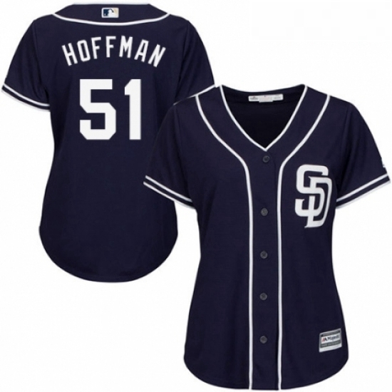 Womens Majestic San Diego Padres 51 Trevor Hoffman Authentic Navy Blue Alternate 1 Cool Base MLB Jersey Womens Majestic San Diego Padres 51 Trevor Hoffman Authentic Navy Blue Alternate 1 Cool Base MLB Jersey