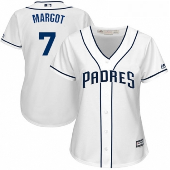 Womens Majestic San Diego Padres 7 Manuel Margot Authentic White Home Cool Base MLB Jersey Womens Majestic San Diego Padres 7 Manuel Margot Authentic White Home Cool Base MLB Jersey