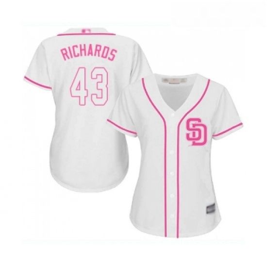 Womens San Diego Padres 43 Garrett Richards Replica White Fashion Cool Base Baseball Jersey Womens San Diego Padres 43 Garrett Richards Replica White Fashion Cool Base Baseball Jersey