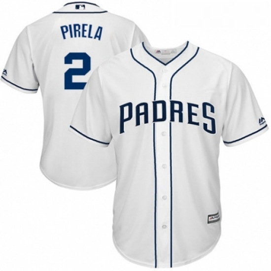 Youth Majestic San Diego Padres 2 Jose Pirela Replica White Home Cool Base MLB Jersey Youth Majestic San Diego Padres 2 Jose Pirela Replica White Home Cool Base MLB Jersey