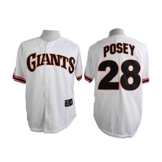 Men Mitchell and Ness San Francisco Giants Buster Posey #28 White Throwback MLB Jersey Men Mitchell and Ness San Francisco Giants Buster Posey #28 White Throwback MLB Jersey