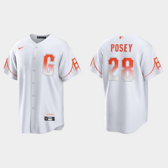 Men San Francisco Giants 28 Buster Posey Men 2021 City Connect White Fan Version Jersey Men San Francisco Giants 28 Buster Posey Men 2021 City Connect White Fan Version Jersey