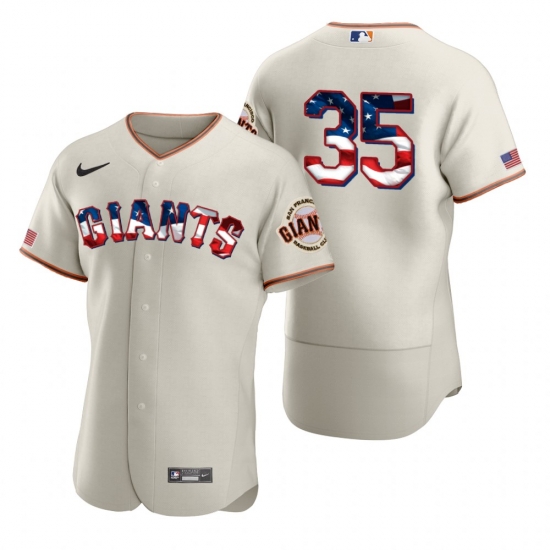 Men San Francisco Giants 35 Brandon Crawford Men Nike Cream Fluttering USA Flag Limited Edition Flex Base MLB Jersey Men San Francisco Giants 35 Brandon Crawford Men Nike Cream Fluttering USA Flag Limited Edition Flex Base MLB Jersey