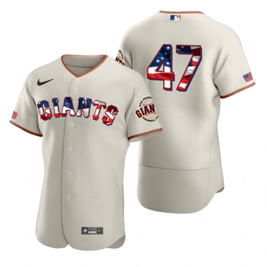 Men San Francisco Giants 47 Johnny Cueto Men Nike Cream Fluttering USA Flag Limited Edition Flex Base MLB Jersey Men San Francisco Giants 47 Johnny Cueto Men Nike Cream Fluttering USA Flag Limited Edition Flex Base MLB Jersey