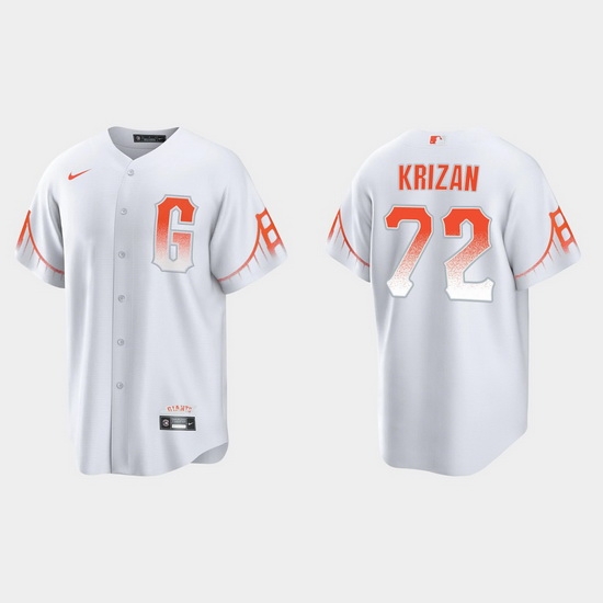 Men San Francisco Giants 72 Jason Krizan Men 2021 City Connect White Fan Version Jersey Men San Francisco Giants 72 Jason Krizan Men 2021 City Connect White Fan Version Jersey