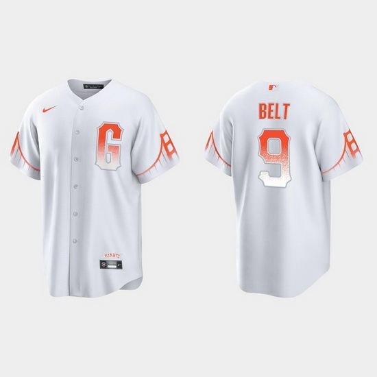 Men San Francisco Giants 9 Brandon Belt Men 2021 City Connect White Fan Version Jersey Men San Francisco Giants 9 Brandon Belt Men 2021 City Connect White Fan Version Jersey