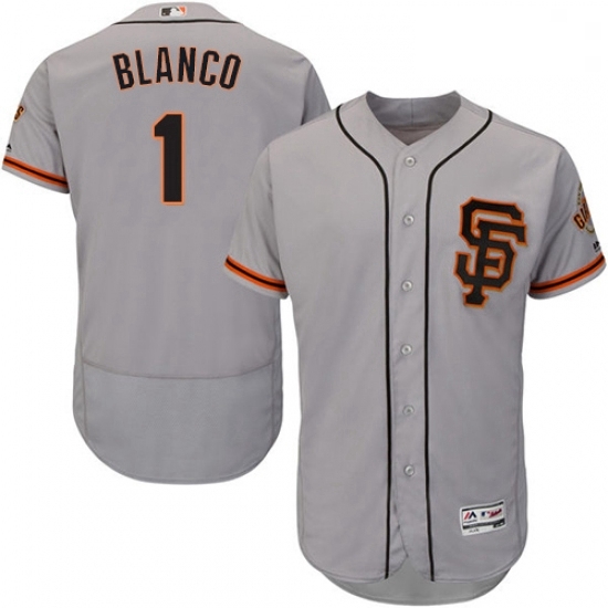 Mens Majestic San Francisco Giants 1 Gregor Blanco Grey Alternate Flex Base Authentic Collection MLB Jersey Mens Majestic San Francisco Giants 1 Gregor Blanco Grey Alternate Flex Base Authentic Collection MLB Jersey