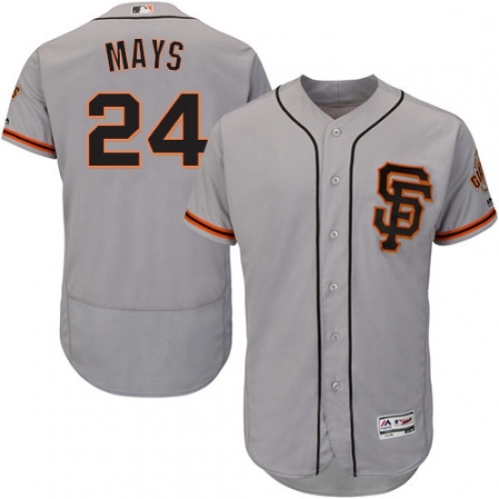Mens Majestic San Francisco Giants 24 Willie Mays Grey Alternate Flex Base Authentic Collection MLB Jersey Mens Majestic San Francisco Giants 24 Willie Mays Grey Alternate Flex Base Authentic Collection MLB Jersey