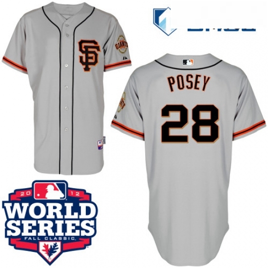 Mens Majestic San Francisco Giants 28 Buster Posey Authentic Grey Road 2 Cool Base 2012 World Series Patch MLB Jersey Mens Majestic San Francisco Giants 28 Buster Posey Authentic Grey Road 2 Cool Base 2012 World Series Patch MLB Jersey