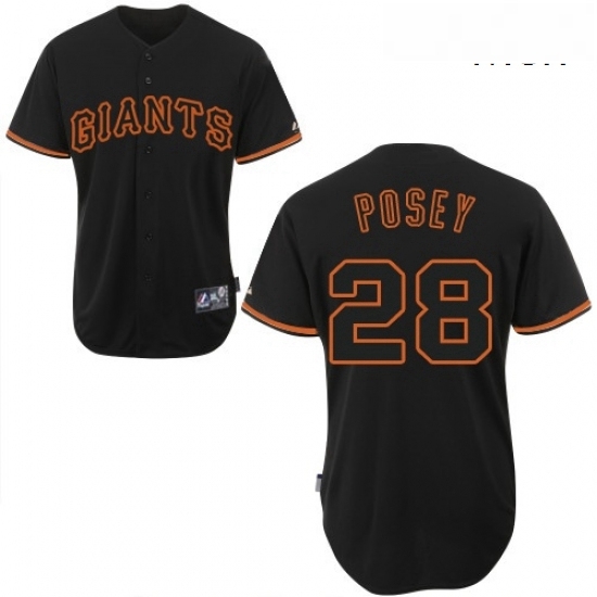 Mens Majestic San Francisco Giants 28 Buster Posey Replica Black Fashion MLB Jersey Mens Majestic San Francisco Giants 28 Buster Posey Replica Black Fashion MLB Jersey