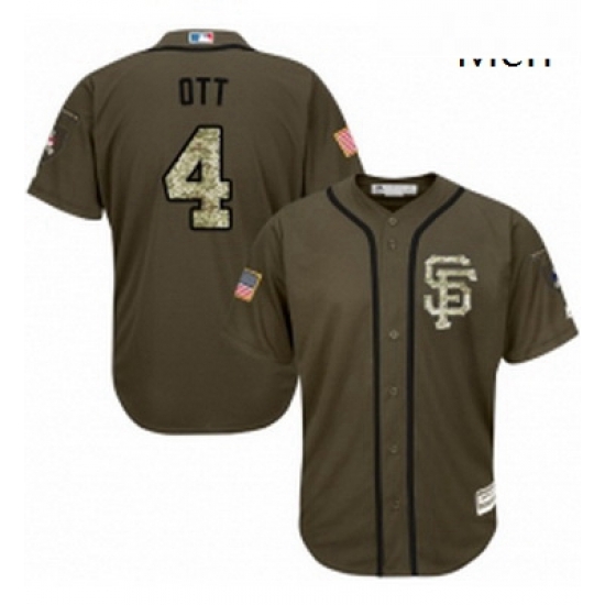 Mens Majestic San Francisco Giants 4 Mel Ott Authentic Green Salute to Service MLB Jersey Mens Majestic San Francisco Giants 4 Mel Ott Authentic Green Salute to Service MLB Jersey