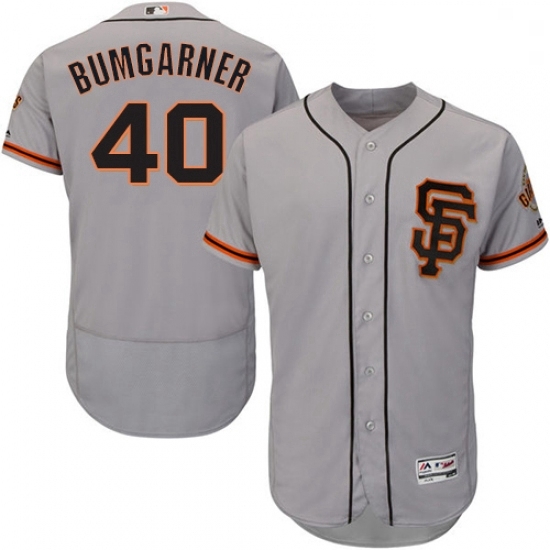 Mens Majestic San Francisco Giants 40 Madison Bumgarner Grey Alternate Flex Base Authentic Collection MLB Jersey Mens Majestic San Francisco Giants 40 Madison Bumgarner Grey Alternate Flex Base Authentic Collection MLB Jersey