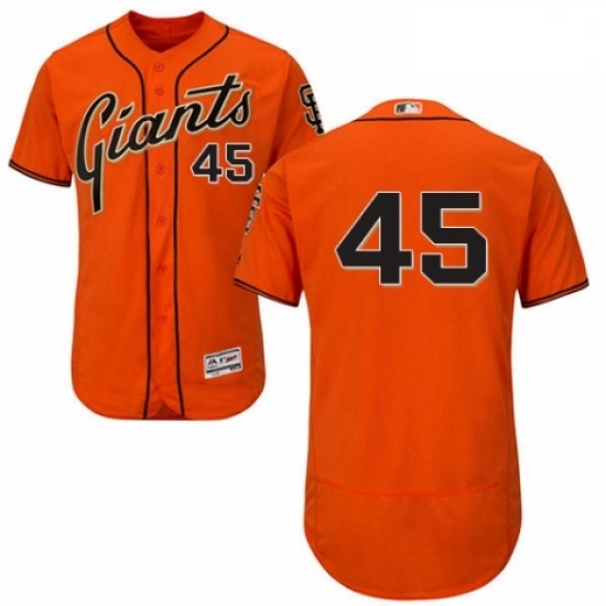 Mens Majestic San Francisco Giants 45 Derek Holland Orange Alternate Flex Base Authentic Collection MLB Jersey Mens Majestic San Francisco Giants 45 Derek Holland Orange Alternate Flex Base Authentic Collection MLB Jersey