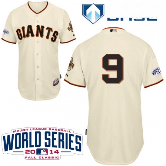 Mens Majestic San Francisco Giants 9 Brandon Belt Authentic Cream Home Cool Base w2014 World Series Patch MLB Jersey Mens Majestic San Francisco Giants 9 Brandon Belt Authentic Cream Home Cool Base w2014 World Series Patch MLB Jersey