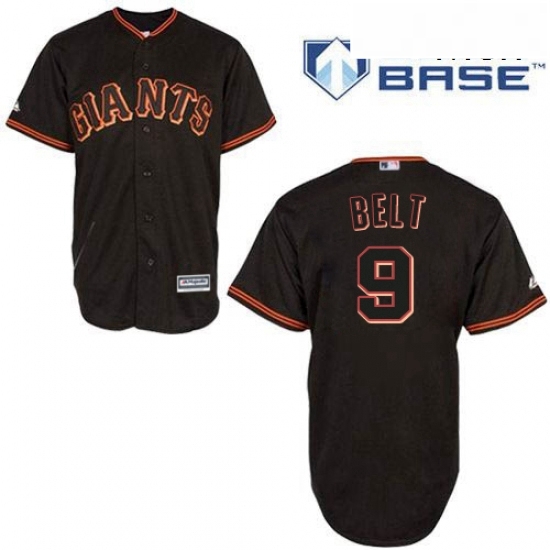 Mens Majestic San Francisco Giants 9 Brandon Belt Replica Black New Cool Base MLB Jersey Mens Majestic San Francisco Giants 9 Brandon Belt Replica Black New Cool Base MLB Jersey
