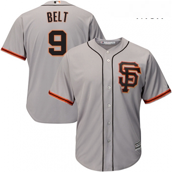 Mens Majestic San Francisco Giants 9 Brandon Belt Replica Grey Road 2 Cool Base MLB Jersey Mens Majestic San Francisco Giants 9 Brandon Belt Replica Grey Road 2 Cool Base MLB Jersey