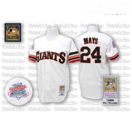 Mens Mitchell and Ness San Francisco Giants 24 Willie Mays Authentic White Throwback MLB Jersey Mens Mitchell and Ness San Francisco Giants 24 Willie Mays Authentic White Throwback MLB Jersey