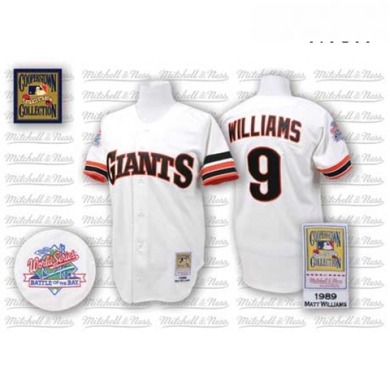 Mens Mitchell and Ness San Francisco Giants 9 Matt Williams Authentic White Throwback MLB Jersey Mens Mitchell and Ness San Francisco Giants 9 Matt Williams Authentic White Throwback MLB Jersey