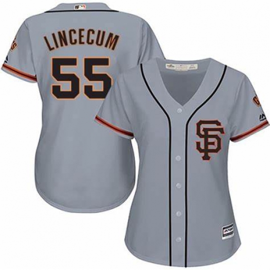 Women San Francisco Giants Tim Lincecum 55 Gray Stitched Cool Base MLB Jersey Women San Francisco Giants Tim Lincecum 55 Gray Stitched Cool Base MLB Jersey