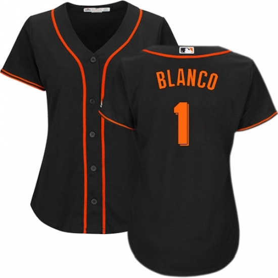 Womens Majestic San Francisco Giants 1 Gregor Blanco Authentic Black Alternate Cool Base MLB Jersey Womens Majestic San Francisco Giants 1 Gregor Blanco Authentic Black Alternate Cool Base MLB Jersey