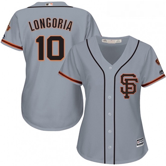 Womens Majestic San Francisco Giants 10 Evan Longoria Authentic Grey Road 2 Cool Base MLB Jersey Womens Majestic San Francisco Giants 10 Evan Longoria Authentic Grey Road 2 Cool Base MLB Jersey