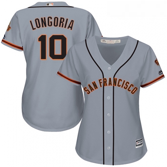 Womens Majestic San Francisco Giants 10 Evan Longoria Authentic Grey Road Cool Base MLB Jersey Womens Majestic San Francisco Giants 10 Evan Longoria Authentic Grey Road Cool Base MLB Jersey