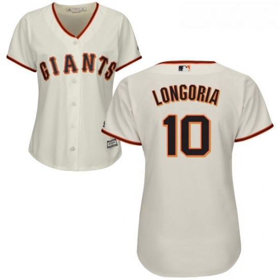 Womens Majestic San Francisco Giants 10 Evan Longoria Replica Cream Home Cool Base MLB Jersey Womens Majestic San Francisco Giants 10 Evan Longoria Replica Cream Home Cool Base MLB Jersey